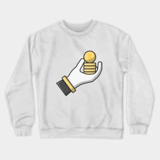 Dollar Coin on Hand Crewneck Sweatshirt